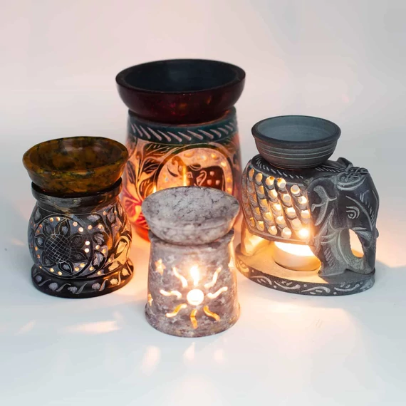 Kicsi Szappankő Aromalámpa 8cm - Elefánt