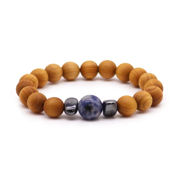 Cédrusfa Torok Chakra Karkötő Szodalittal 