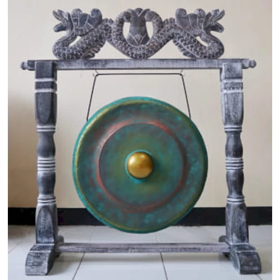 Kicsi Gong Állványon - 25cm - Zöld