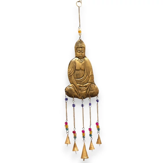 Indiai Harangjáték - Nagy Buddha, öt csengővel - 15x65cm