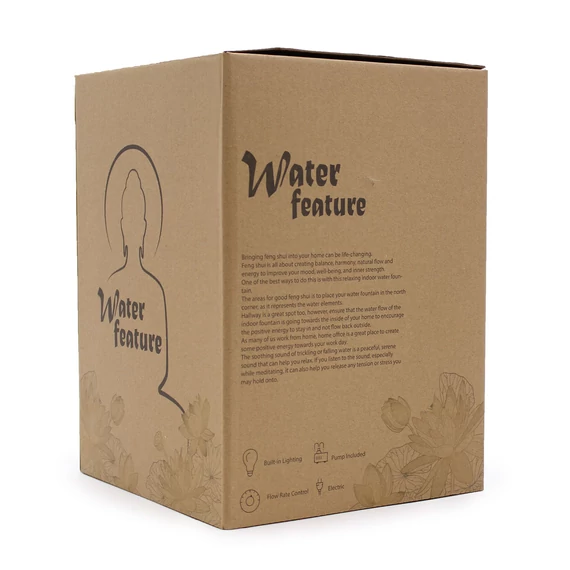 Szoba Szökőkút - 30cm - Arany Buddha és Vitarka Mudra