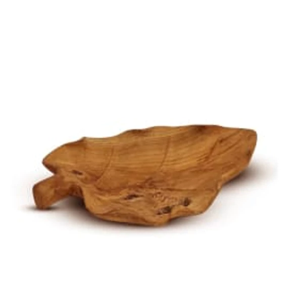 Nagy Levél Alakú Teakfa Tál - 40x24x5cm