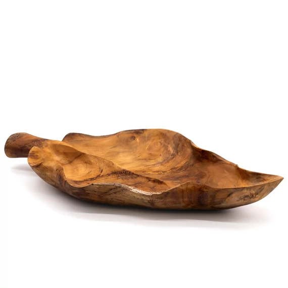 Nagy Levél Alakú Teakfa Tál - 40x24x5cm