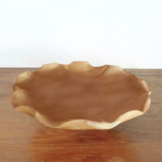 Sima Kerek Teakfa Tál - 28x5.5cm