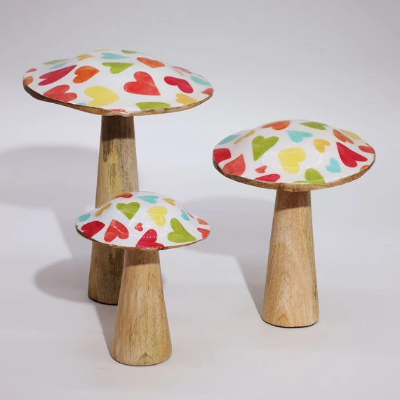 Közepes Gomba - 15cm - Pasztell Szívek