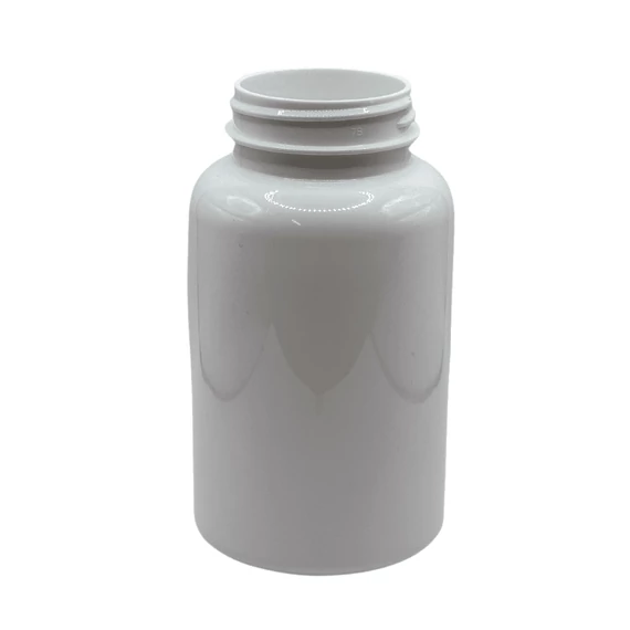 Gyógyszeres flakon, fehér, 250 ml, PET, kupak + szivacs