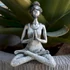 Yoga Lady Szobrocska - Ezüst & Fehér 24cm