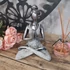 Yoga Lady Szobrocska - Ezüst & Fehér 24cm